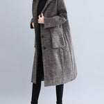 Loose Plaid Woolen Hood Coat