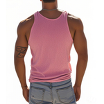 Men's Classic Casual American Retro Embroidered Knit Striped Tank Top
