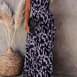 College Vacation Zebra Print Patchwork V Neck Sling Dress Dresses