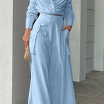 Solid color casual two-piece suit
