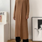 Original Loose Solid Color Split-Front Sweater Dress