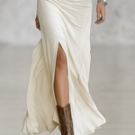 Women's Lapel Long Sleeve Waist-tightening Maxi Dress