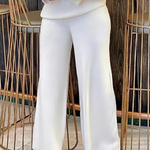 Wide Leg Solid Color Casual Pants Bottoms Trousers