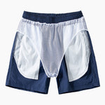 Leaf Color Block Print Button Up Shirt & Swim Short