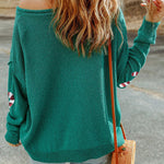 Sequined Christmas Graphic Pullover Sweatshirt