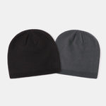 2 Pieces Solid Color Outdoor Cycling Warm Knit Beanie Hat