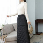Vintage Loose Elasticity High-Waisted A-Line Padded Skirt Bottom