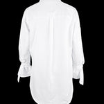 Flared Sleeves Long Sleeves Flower Print Split-Joint Tied Stand Collar Blouses&Shirts Tops