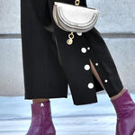 High Waisted Loose Buttoned No Belt Pants Trousers