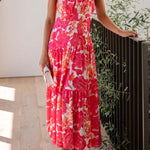 Mid-length off-the-shoulder sleeveless midi dress