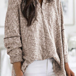 Casual Solid Buttons V Neck Tops