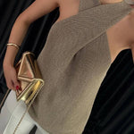 Chic crossover sleeveless knit top