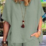Fashion temperament loose short-sleeved shorts two-piece set