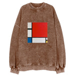 Composition With Red Blue And Yellow Vintage Sweatshirt