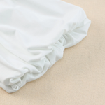 White Solid Color Casual Bubble Sleeve Blouse