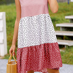 Polka dot mosaic large swing dress