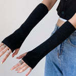 Casual Wool Knitting Keep Warm Solid Color Arm Warmers Accessories