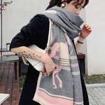 Personality Warm Cartoon Print Shawl&Scarf