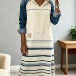 Velstra | Soft Stripe Shift Hoodie Dress