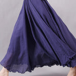 Casual A-Line Elastic Waist Solid Color Skirts