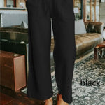 Women's Elastic Waist Tie Wide Leg Pants