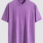 Basic Washed Distressed Drop Shoulder Oversize T-Shirt