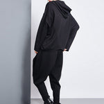 Casual Loose Split-Joint Solid Color High-Waisted Harem Pants