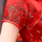 Dragon Phoenix Printed Short Cheongsams