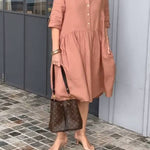 New Women's Cotton linen casual dress