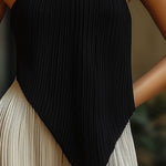 Minimalism Asymmetric Pleated One-Shoulder Top