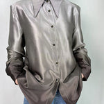 Long Sleeves Buttoned Gradient Lapel Blouses&Shirts Tops