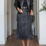 Faux-leather jacket with pockets
