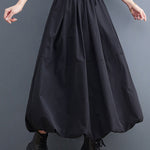 Urban Loose Drawstring High Waisted Black Bubble Skirt