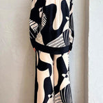 Graphic Printed Long Sleeve Blouse Shirt Wide Leg Pants 2 Pieces Set