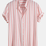 Striped Stand Collar Shirt & Swim Shorts