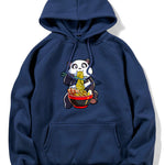 Panda Eating Ramen Print Hoodie