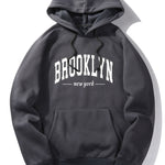 Brooklyn Letter Print Hoodie & Jogger Pants