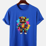 Splash Colorful Bear Print T-Shirt