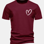 Regular Fit Heart Print Cotton T-Shirt
