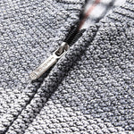 Baseball Collar Zip Up Sweater