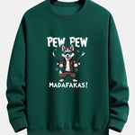 PEW PEW MADAFAKAS Wolf Print Relax Fit Sweatshirt