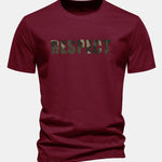 Regular Fit Camouflage Respect Print Cotton T-Shirt