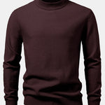 Checkerboard Textured Mock Neck Sweater