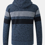 Striped Zip Up Hooded Sweater