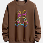 Gradient Dissolving Bear Print Relax Fit Sweatshirt