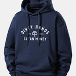 Dirty Hands Clean Money Print Relax Fit Hoodie