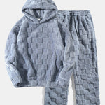 Checkerboard Teddy Hoodie & Straight Leg Pants