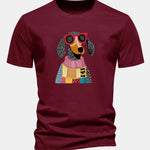 Regular Fit Sweater Dog Print Cotton T-Shirt