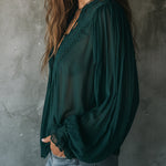 Quiet Luxury Chiffon Lace Splicing Tie Neckline Blouse
