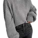 Margovil Turtleneck Drop Shoulder Comfy Pullover Sweater